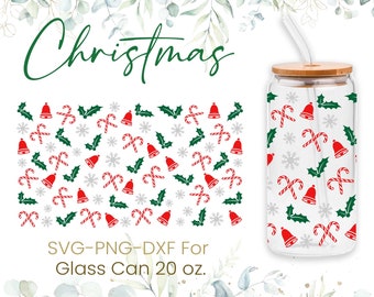 20oz Christmas Libbey Glass Can Svg, Coffee Can Glass Svg, Snowman Svg, Full Wrap Svg, Winter Can Glass Svg, Svg  Png Files Digital Download