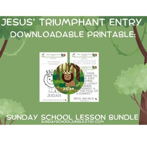 Jesus&#39; Triumphant Entry - Digital Downloadable Sunday School Lesson Activity Bundle