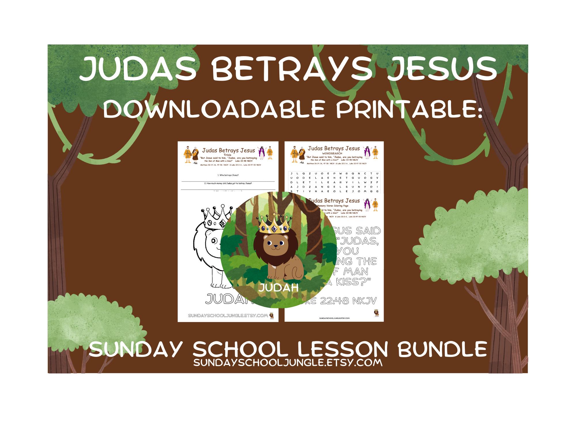 Judas Betrays Jesus - Digital Downloadable Sunday School Lesson ...