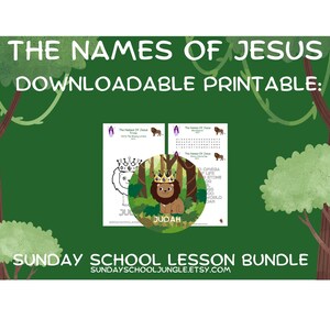 The Names Of Jesus - Digital Downloadable Printable Sunday School Lesson Activity Bundle