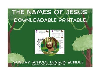 The Names Of Jesus - Digital Downloadable Printable Sunday School Lesson Activity Bundle