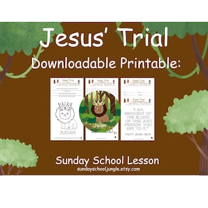 El juicio de Jesús / Lección de escuela dominical / Lección para niños / Grupo de jóvenes / Actividad bíblica imprimible