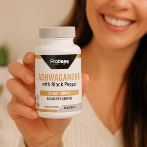 Probase Nutrition Ashwagandha with Black Pepper 60 Capsules 30-Day Supply image 4