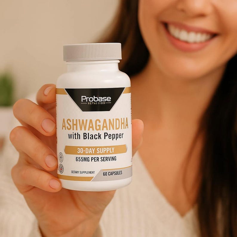 Probase Nutrition Ashwagandha with Black Pepper 60 Capsules 30-Day Supply image 4