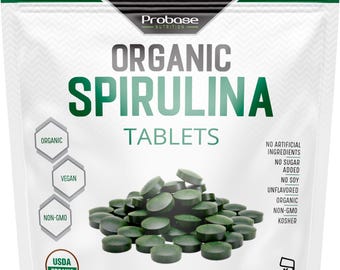 Organic Spirulina Tablets, Probase Nutrition