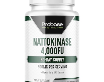 Probase Nutrition Nattokinase Supplement 4,000 FU Servings, 120 Capsules (Derived from Japanese Natto)