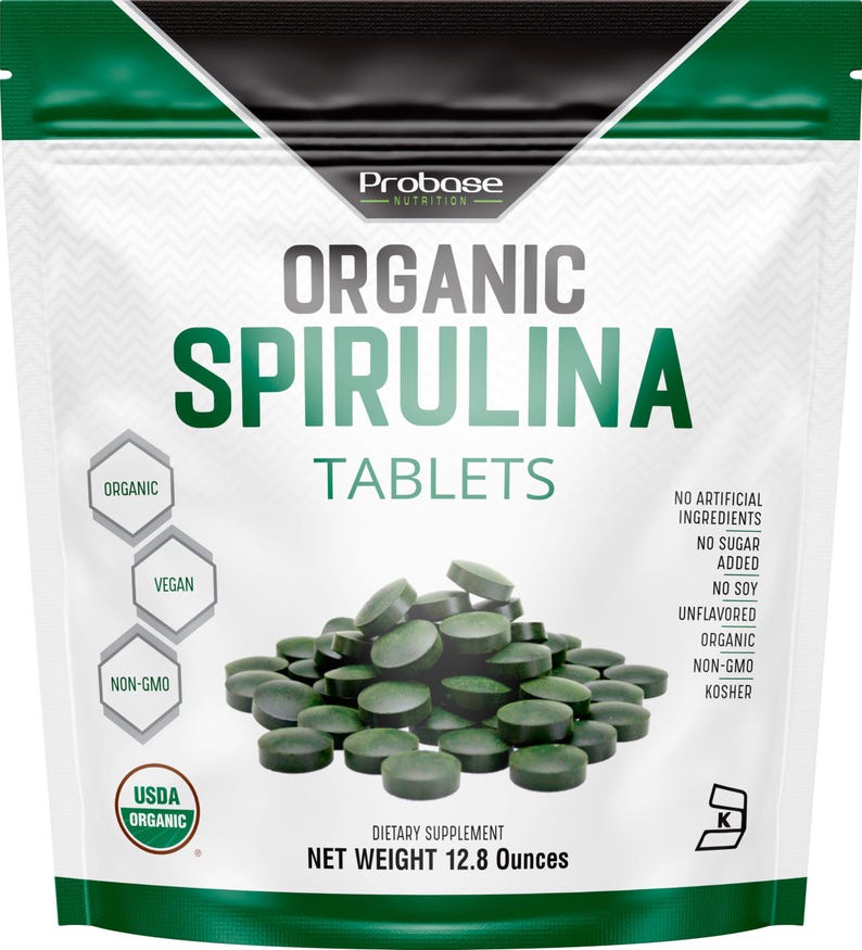 Organic Spirulina Tablets, Probase Nutrition image 1