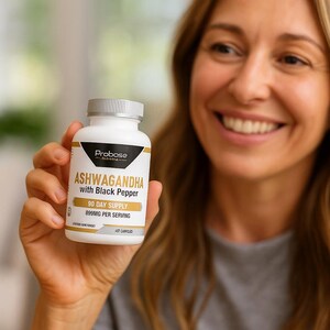 Probase Nutrition Ashwagandha with Black Pepper 60 Capsules 30-Day Supply image 6