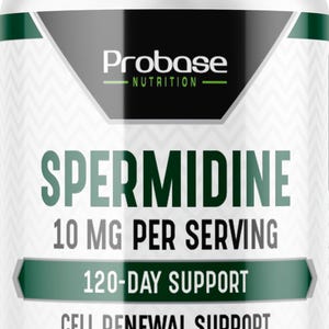 Probase Nutrition Spermidine (10mg of 99% Spermidine 3HCL - Third Party Tested) 120 Capsules - 100x More Potent Than Wheat Germ Extract, Tel