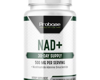 NAD+ Supplement - 500mg Nicotinamide Adenine Dinucleotide - 60 Capsules - 30 Day Supply