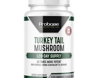 Turkey Tail Mushroom Supplement – 30:1 Extract, 120 Capsules