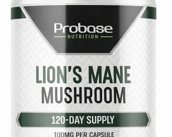 Lions Mane Extract Supplement Mushroom Capsules (4 Months Supply - 120 Count) for Brain Support and Immune Health