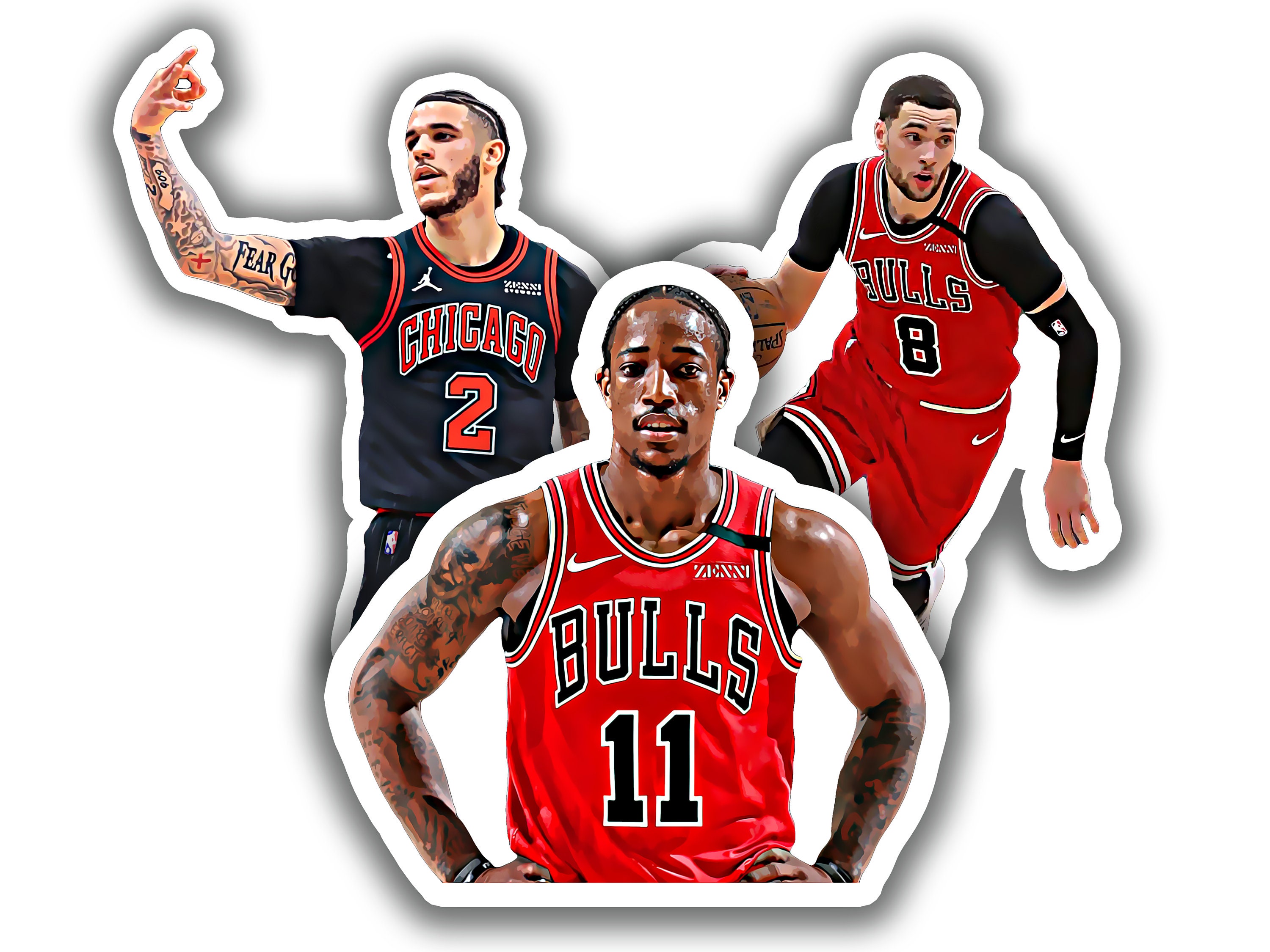 Discover Chicago Bulls Sticker Pack | DeMar DeRozan, Lonzo Ball