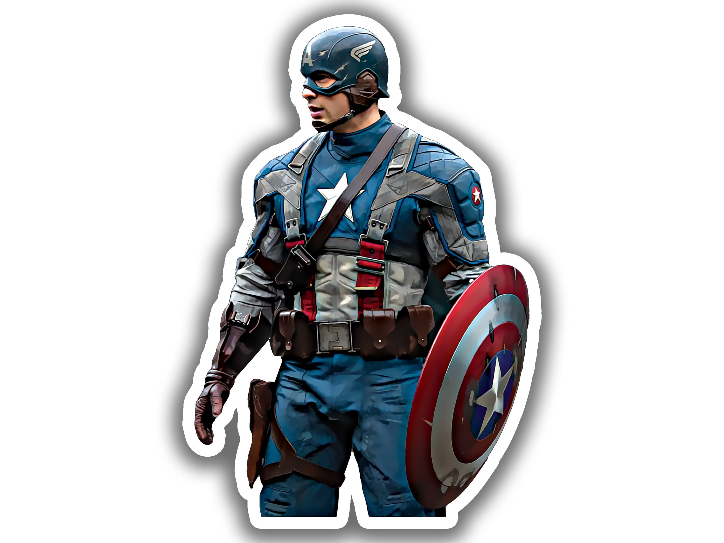 Captain America Sticker Marvel Avengers Captain America - Etsy Hong Kong