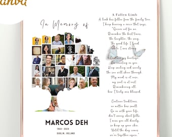 In Memoriam Photo Sympathy Collage Memory Collage Picture Collage for Loved One Memorial Picture Frame Collage Memorial Collage for 2 People