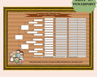 7 Generation Family Tree PowerPoint Template Family Custom Tree Family History Tracker Template Genealogy Tracker Ancestry  Family Tracker