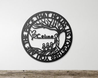 Personalized Mother and Child Metal Art Sign Mother's Day Metal Art Sign Gift for Mom Mother and Children Tree of Life Metal Art Wall Art