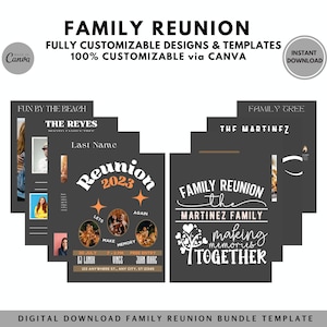 Family Reunion Booklet Template Family Reunion Memories Record Book DIY Reunion Booklet Family Photographs Book Template Canva Edit Booklet