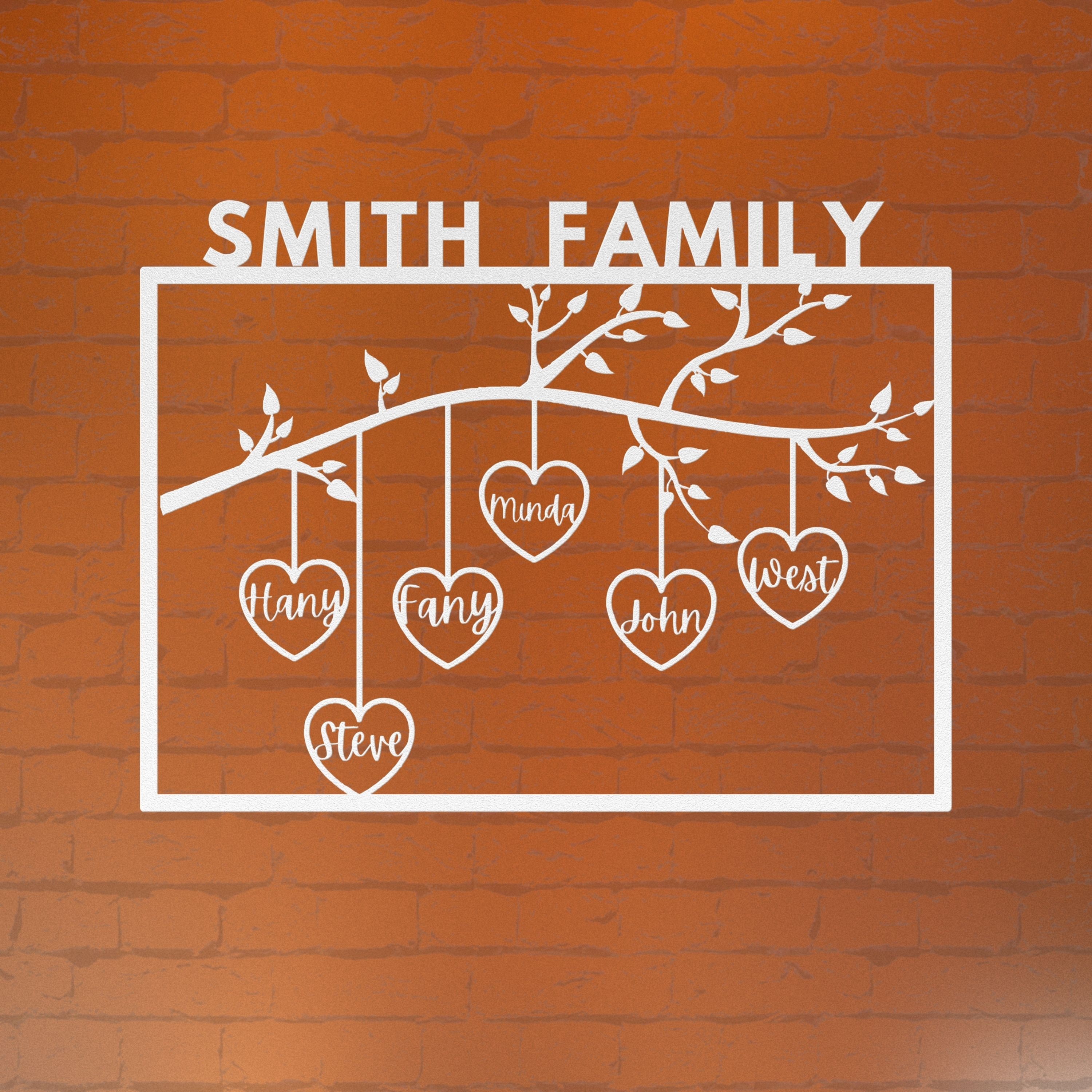 Metal family tree wall art stencil.
