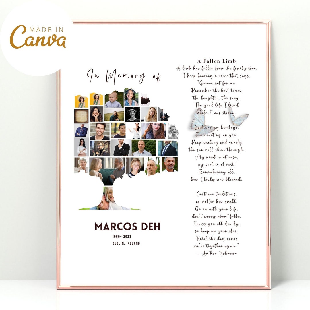 In Memory Collge In Memoriam Photo Sympathy Collage Memory Collage Picture Collage for ...