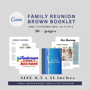 Editable Family Reunion Book Family History Book Family Reunion Sign Book Editable Family Tree Memory Book Reunion Booklet Template Editable
