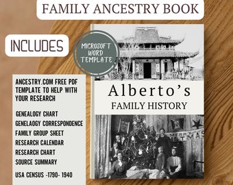 Microsoft Word Family Ancestry Book Profile Family History Book Template Digital Genealogy Book Template Microsoft Word Ancestry Profile