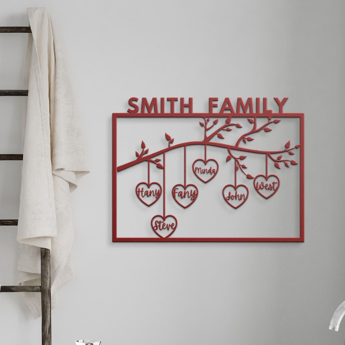 Custom Metal Family Tree Wall Art Metal Wall Decor Family Tree ...