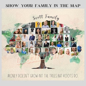 Genealogy Art Collage Family Tree Collage Family Tree Photo Collage Template Family Photo Collage Family Tree Gift Frame Family Reunion Gift