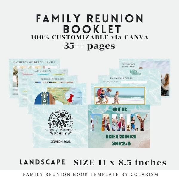 Editable Family Reunion Booklet Template Family Reunion Souvenir Booklet Record Book Family Reunion Magazine Guide to Family Reunion Party