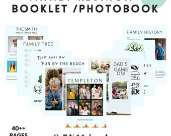 Family Reunion Booklet Template Family Reunion Memories Record Book DIY Reunion Booklet Family Photographs Book Template Canva Edit Booklet