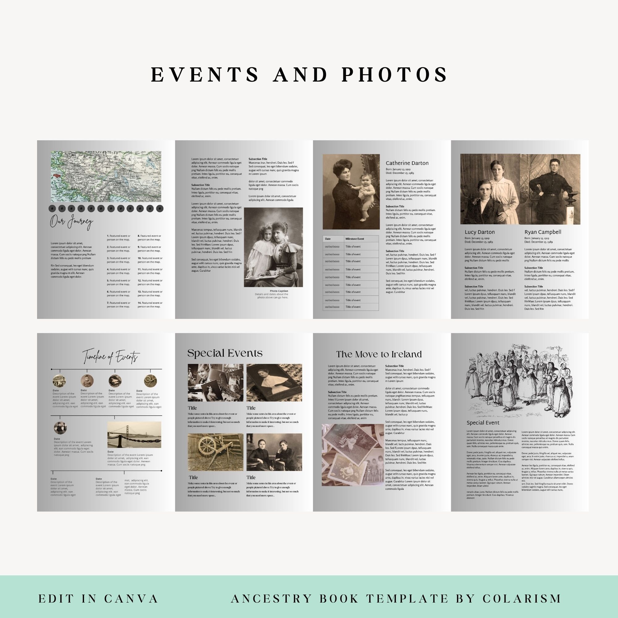 5 Generation Custom Family History Book Research for Family Ancestry ...