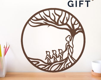 Metal Art Decor for Family Holiday Gift Customized Metal Gift for Christmas Celebration Engraved Metal Family Member Mom Handmade Metal Art