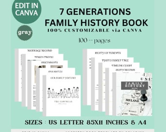 Family Tree Chart Digital Family Tree Template Print at Home Ancestry Chart  Genealogy Template Genealogy Sheet 6 Generation Pedigree Chart 