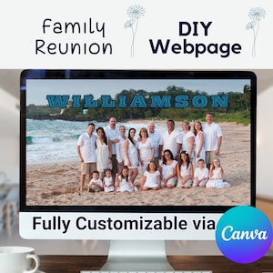 Family Reunion Landing Page Editable Website Template Family Reunion DIY Webpage Family Reunion Booklet Family Reunion Organization Page