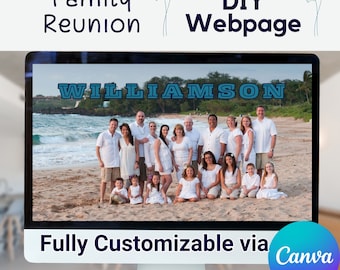 Family Reunion Landing Page Editable Website Template Family Reunion DIY Webpage Family Reunion Booklet Family Reunion Organization Page