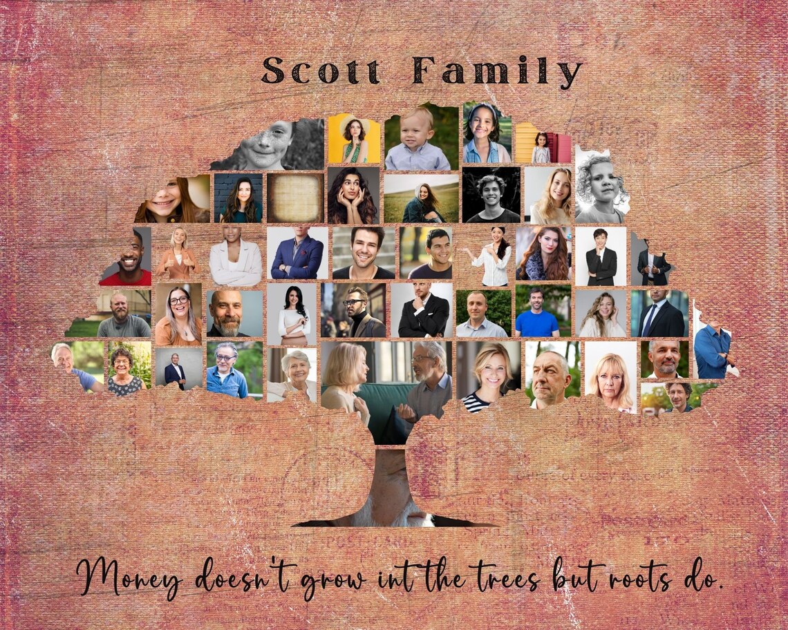 Family Tree Collage Family Tree Builder With Photos Template - Etsy