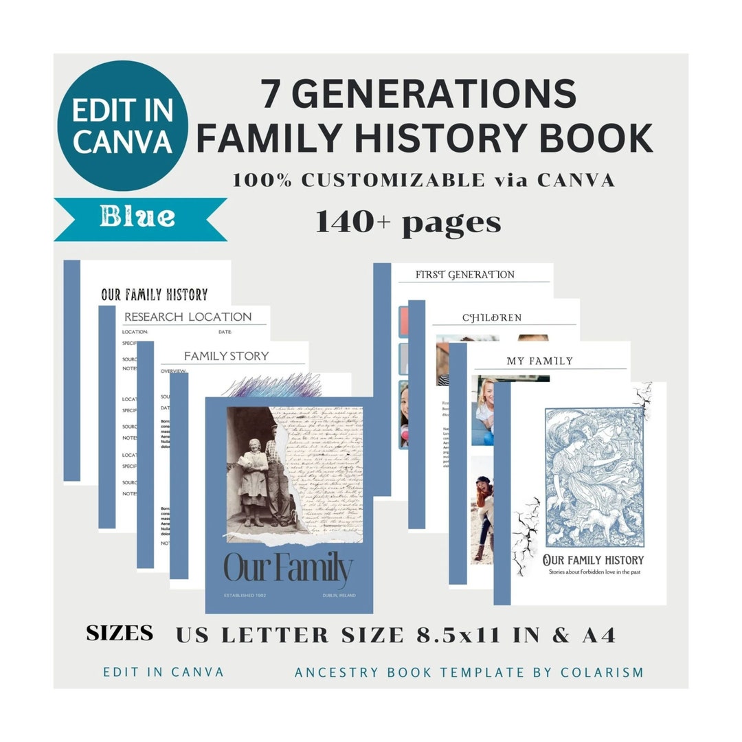 Personalized Ancestry Book Template Family History Book Genealogy ...