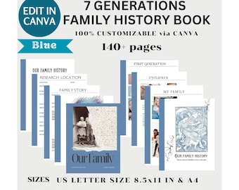 Personalized Ancestry Book Template Family History Book Genealogy Research Organizer Family History Journal Prompts Family Legacy Book DIY