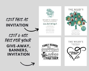 Family Reunion Book Template Family Reunion Landing Page Family Reunion Book Cover Template Family Reunion Favors Family Reunion Booklet