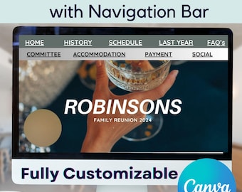 Family Reunion Landing Page Editable Website Template Family Reunion Event Webpage Family Reunion Booklet Family Reunion Organization Page