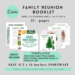 Editable Family Reunion Booklet Family Reunion Ideas Family Reunion Guest Book Family Reunion Sign in Sheet Family Reunion Sign in Book
