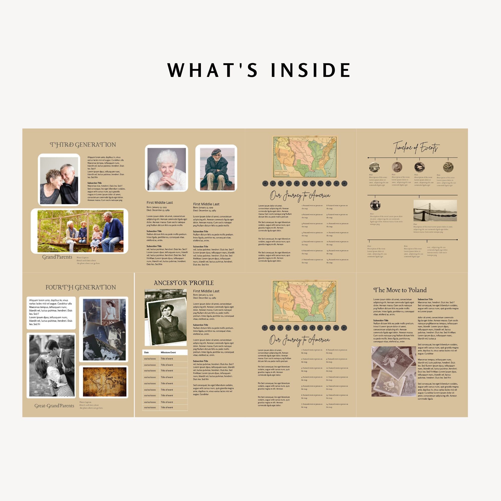 7 Generation Editable Family History Book Template Ancestry Book ...