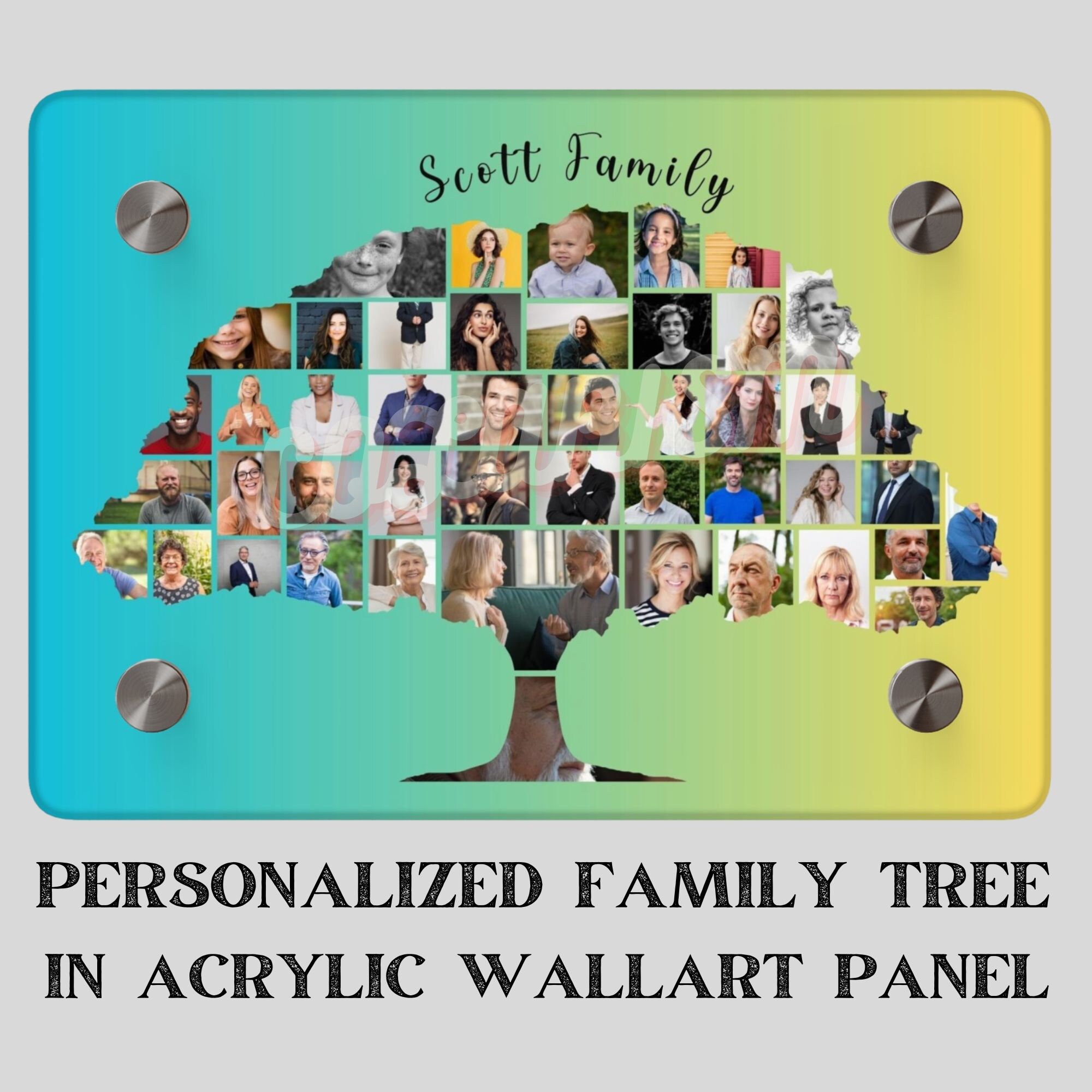 Family Tree Collage Family Tree Builder With Photos Template Etsy