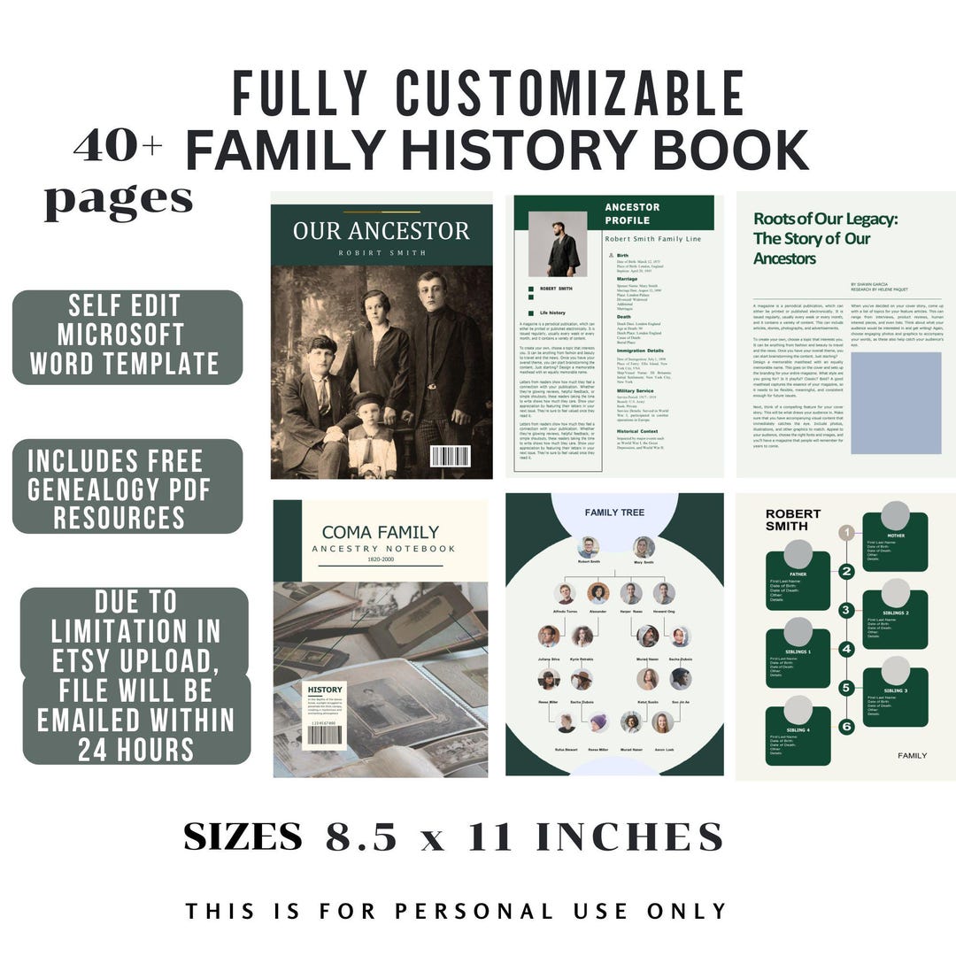 Family Ancestry Template Modern Ancestry Book Template Microsoft Word