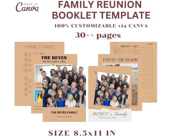 Family Reunion Registration Booklet Template Family Reunion Booklet Template  Family Reunion Program  Family Reunion Magazine Souvenir Gift