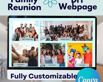 Editable Family Reunion History Web Page Website Template Family Reunion DIY Webpage Family Reunion Itenirary Template Reunion Card Template