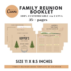 Family Reunion Booklet Template Family Reunion Memory Record Book Family Reunion Guest Sign Family Reunion Sign in Sheet Guest Contact List