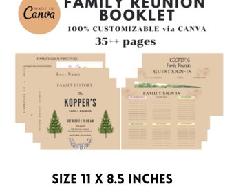 Family Reunion Booklet Template Family Reunion Memory Record Book Family Reunion Guest Sign Family Reunion Sign in Sheet Guest Contact List