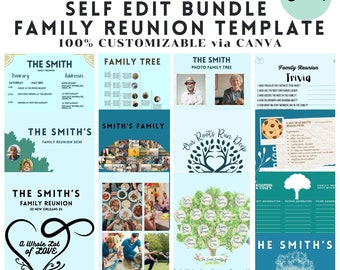 DIY Family Reunion Booklet Template Family Reunion Memory Record Book Family Reunion Guest Sign Family Reunion Invitation Guest Contact List