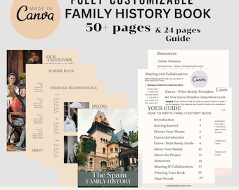 Family Ancestry Editable Book Template Family History Record Book Genealogy Workbook Ancestor Book Family Generation Book Family Tree Book